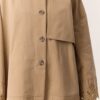 Embroidery detailed design trench coat camel