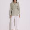 green-linen-shirt-with-tie-detail-women-lebanon-kanstore Green linen shirt with tie detail
