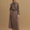 Grey tencel skirt suit