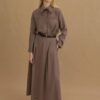 Grey tencel skirt suit