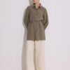Modal belted shirt khaki