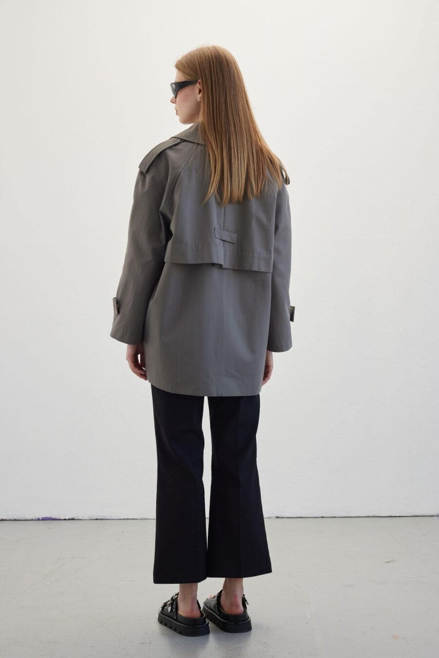 oversized-short-trench-coat-grey-women-Lebanon-Kanstore Oversized short trench coat grey