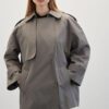 oversized-short-trench-coat-grey-women-Lebanon-Kanstore Oversized short trench coat grey
