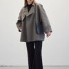 oversized-short-trench-coat-grey-women-Lebanon-Kanstore Oversized short trench coat grey