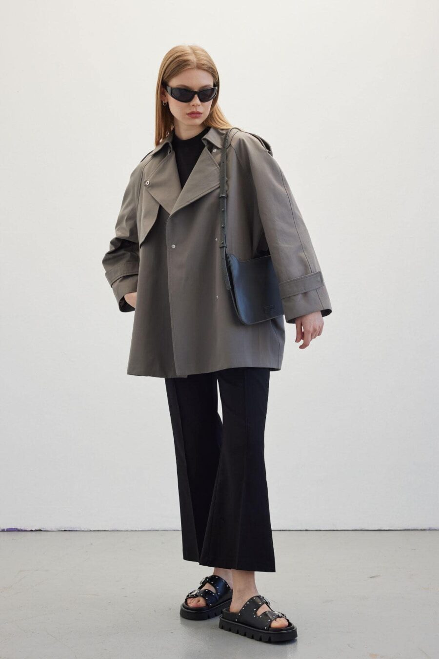 oversized-short-trench-coat-grey-women-Lebanon-Kanstore Oversized short trench coat grey