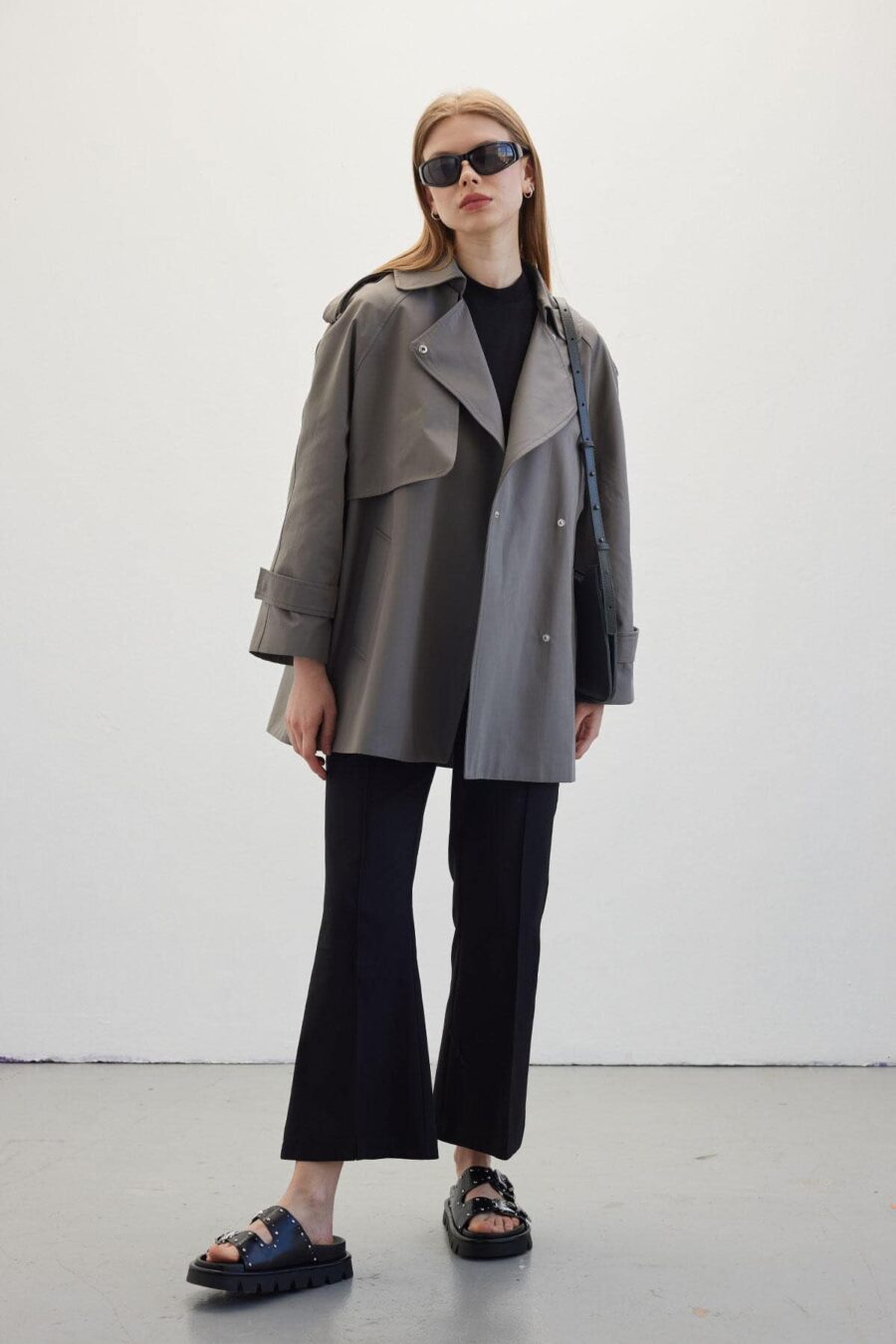 oversized-short-trench-coat-grey-women-Lebanon-Kanstore Oversized short trench coat grey