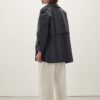Oversized short trench coat navy blue