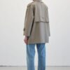 Oversized short trench coat sage green
