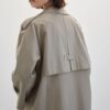 Oversized short trench coat sage green