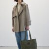 Oversized short trench coat sage green