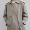 Oversized short trench coat sage green
