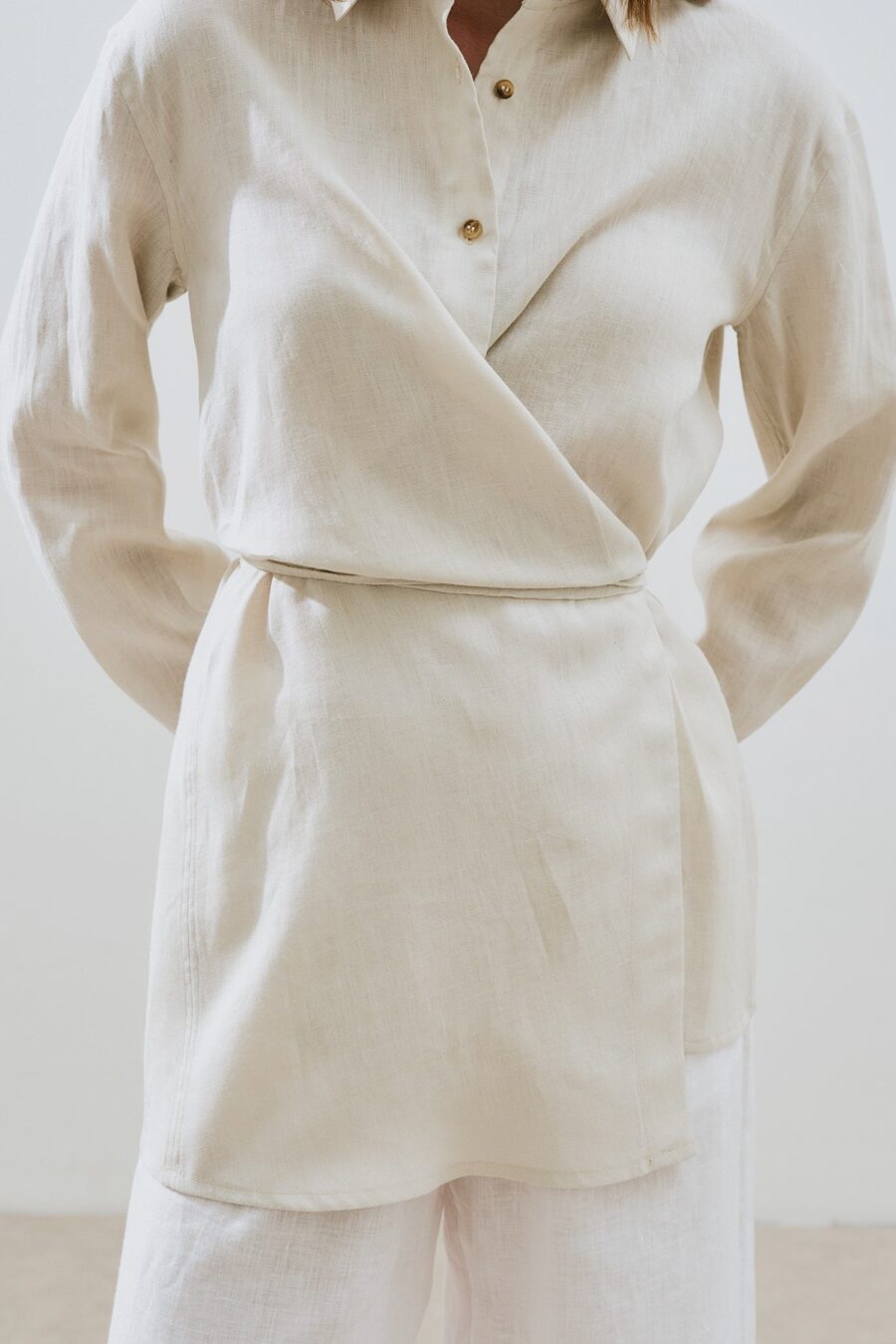 stone-linen-shirt-with-tie-detail-kanstore-lebanon Stone linen shirt with tie detail