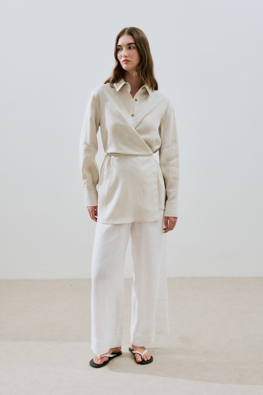 stone-linen-shirt-with-tie-detail-kanstore-lebanon Stone linen shirt with tie detail