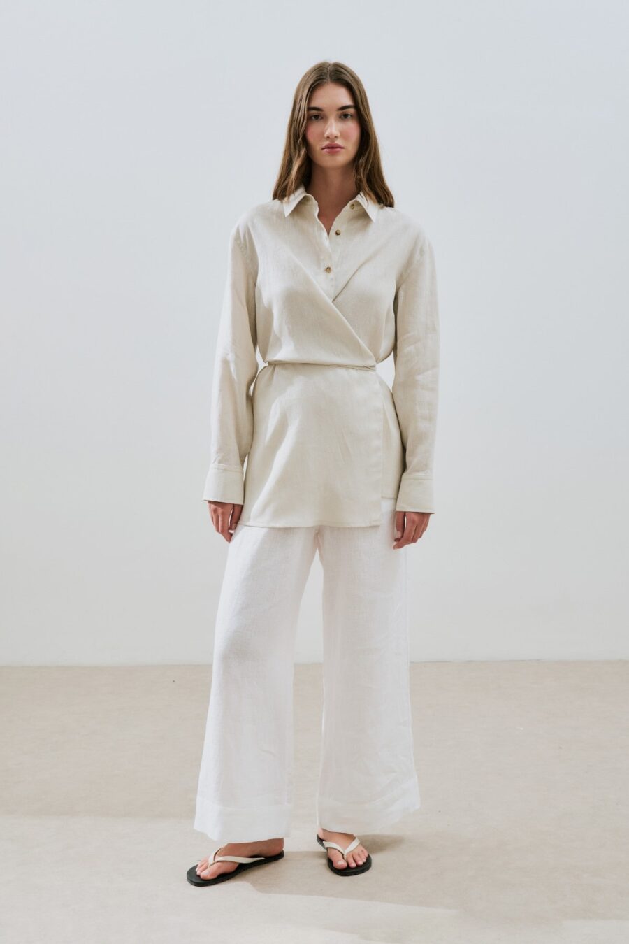 stone-linen-shirt-with-tie-detail-kanstore-lebanon Stone linen shirt with tie detail