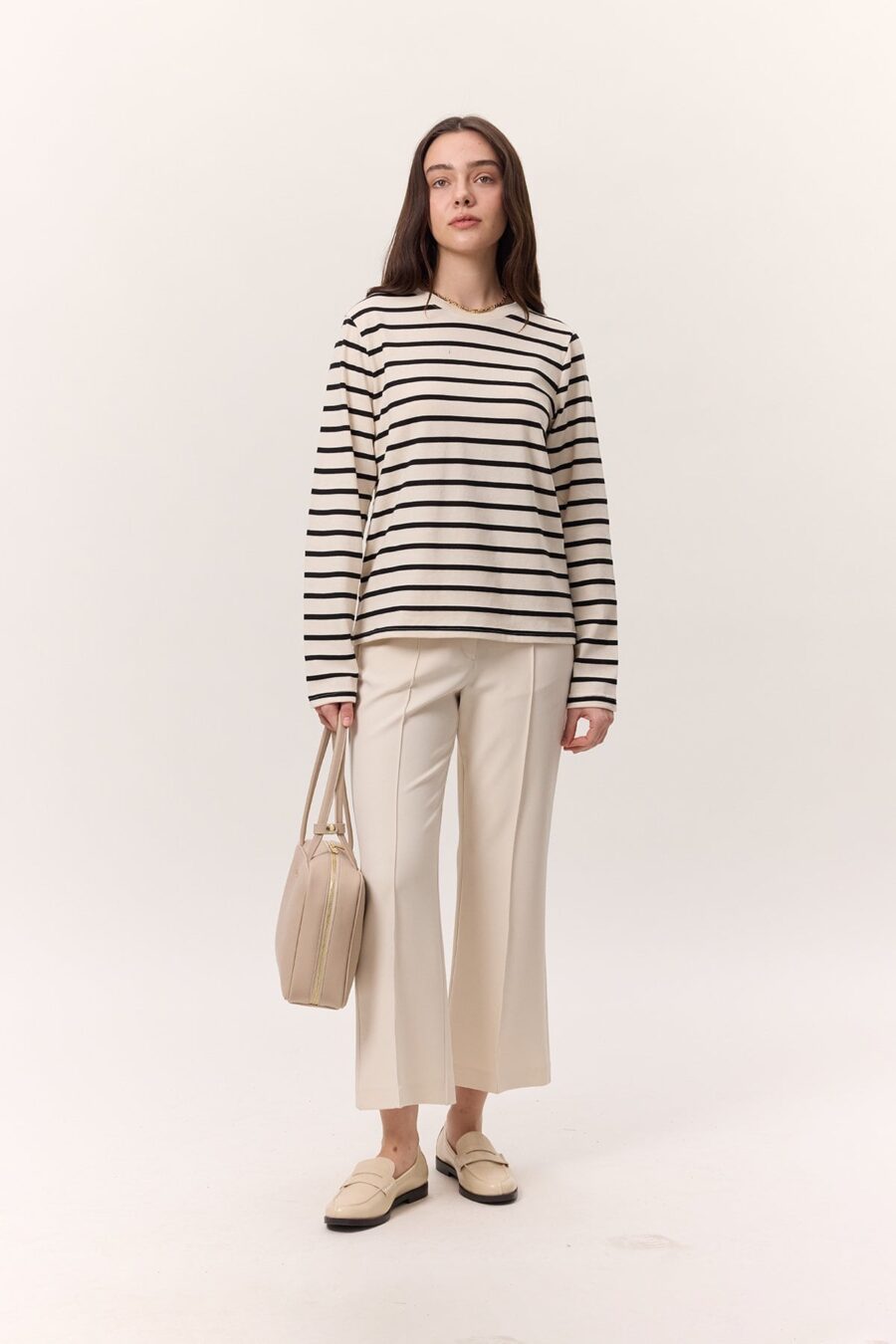 striped-long-sleeve-tshirt-black-Lebanon-kanstore Striped long sleeve regular fit t-shirt black