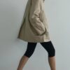 Beige rael stand collar trench coat