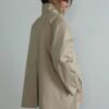 Beige rael stand collar trench coat
