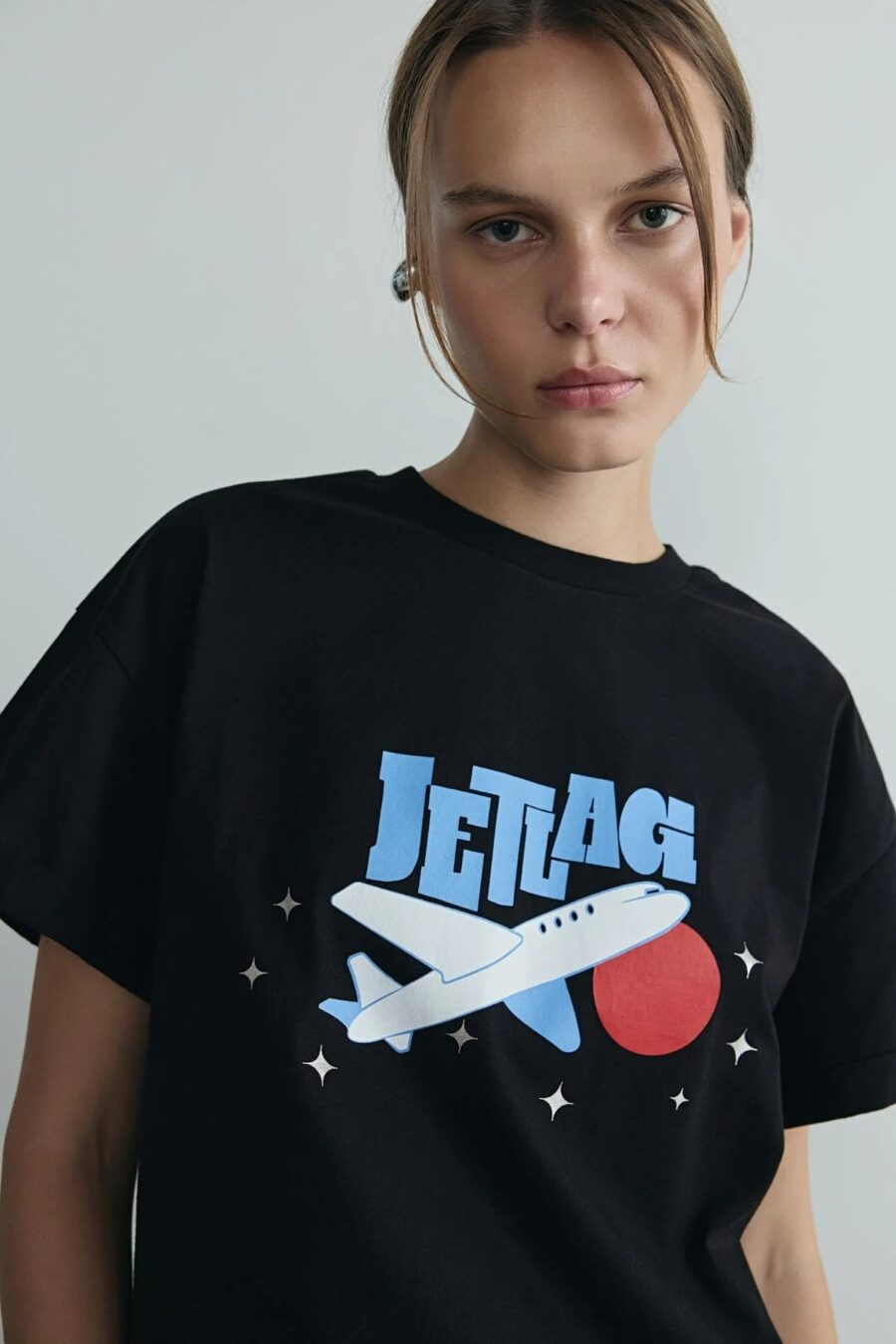 Black jetlag oversize t-shirt