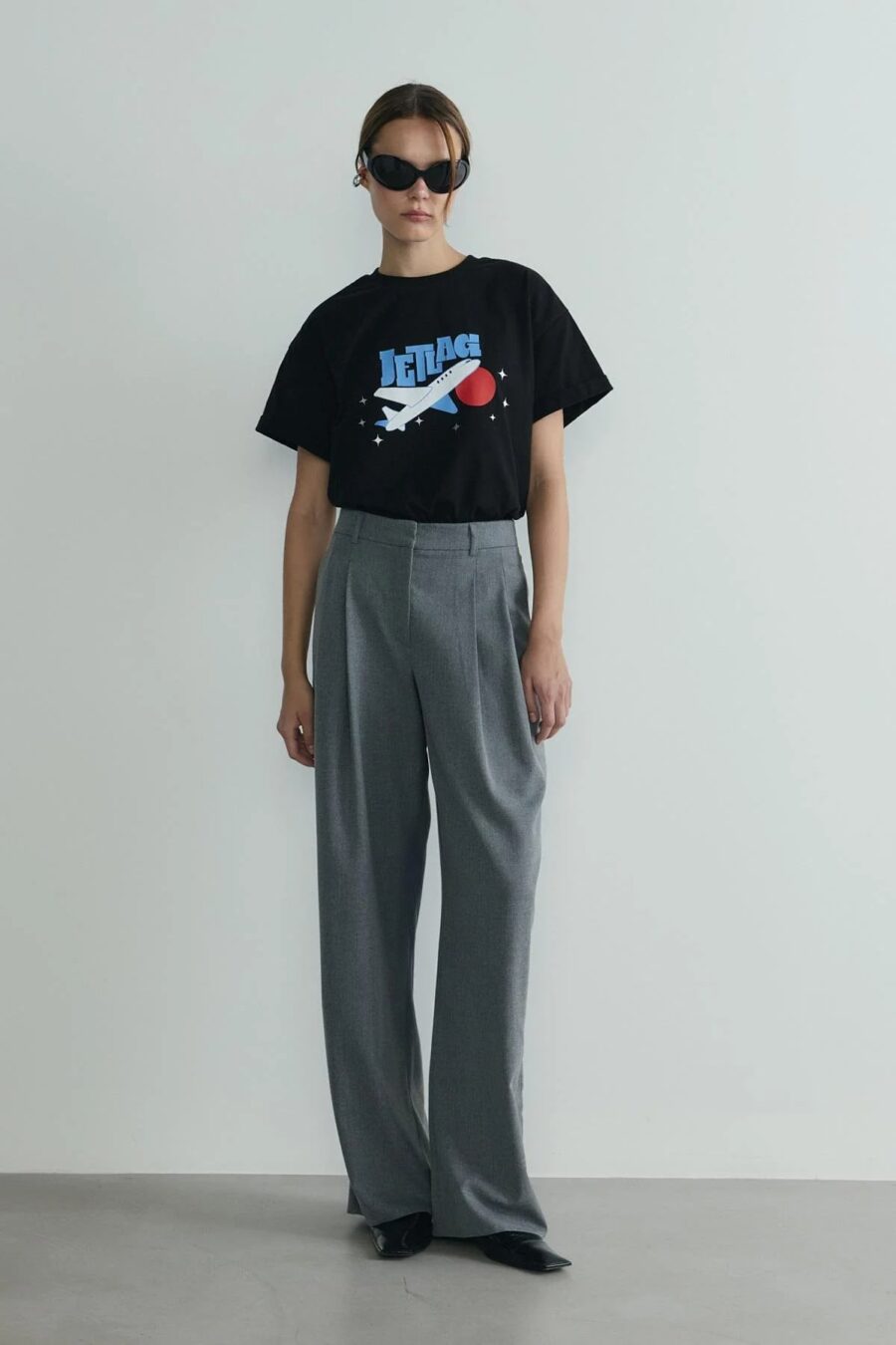 Black jetlag oversize t-shirt