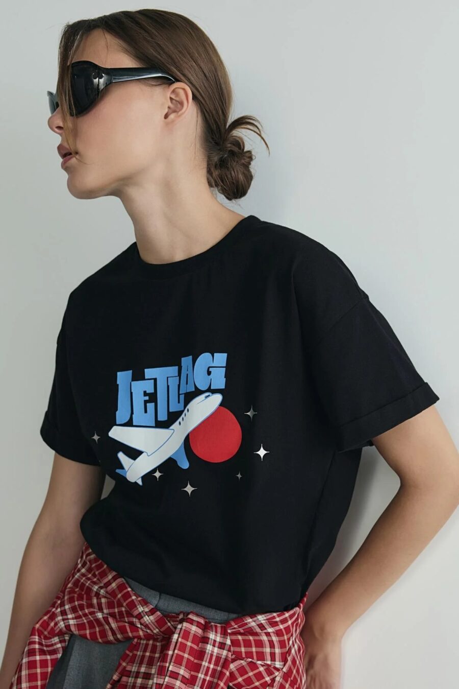Black jetlag oversize t-shirt