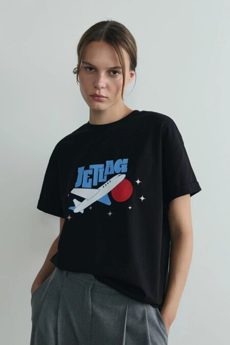 Black jetlag oversize t-shirt
