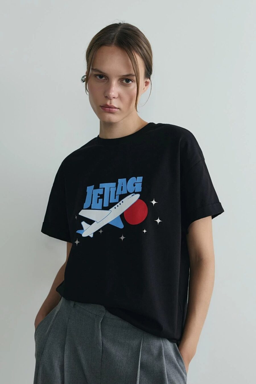 Black jetlag oversize t-shirt