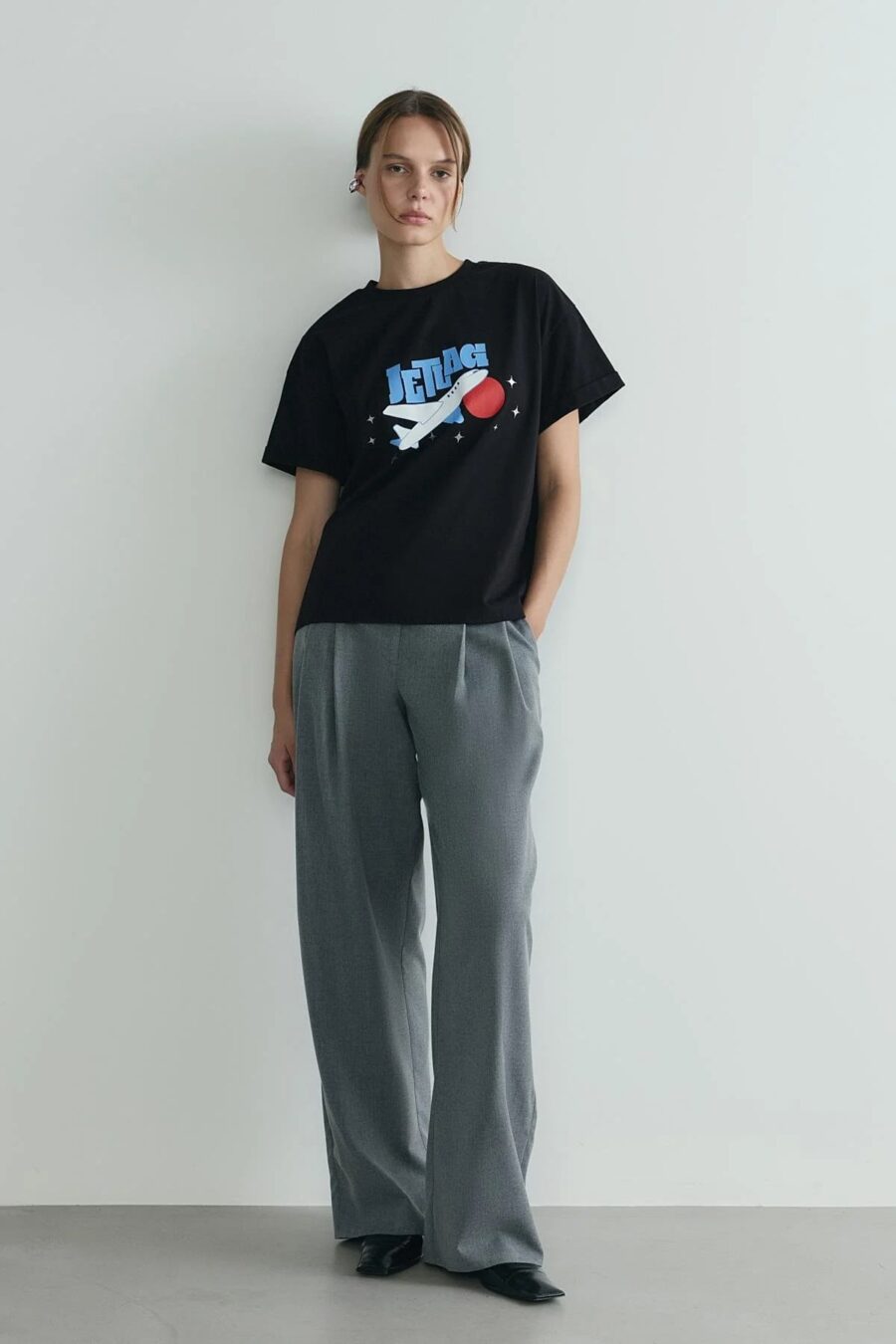 Black jetlag oversize t-shirt
