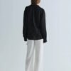 Black lino tied linen shirt