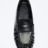 Black ruched loafers