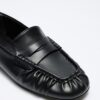 Black ruched loafers