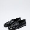 Black ruched loafers