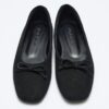 Black suede bow flats