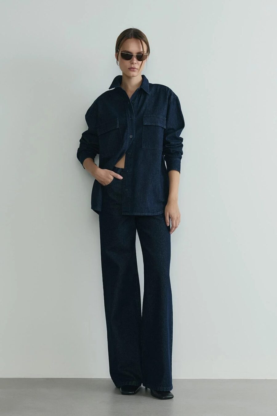 women-blue-88-oversize-denim-shirt-kanstore-5-min Blue 88 oversize denim suit