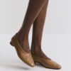 Caramel low-heel strap flats