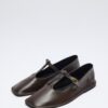 women-dark-brown-cutout-ballerina-flats-kanstore-5-min Dark brown cutout leather ballerina flats