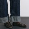 Dark brown ruched loafers