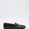 Dark brown ruched loafers
