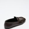 Dark brown ruched loafers