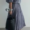 women-gray-donette-pleated-skirt-kanstore-1-min Gray donette pleated suit