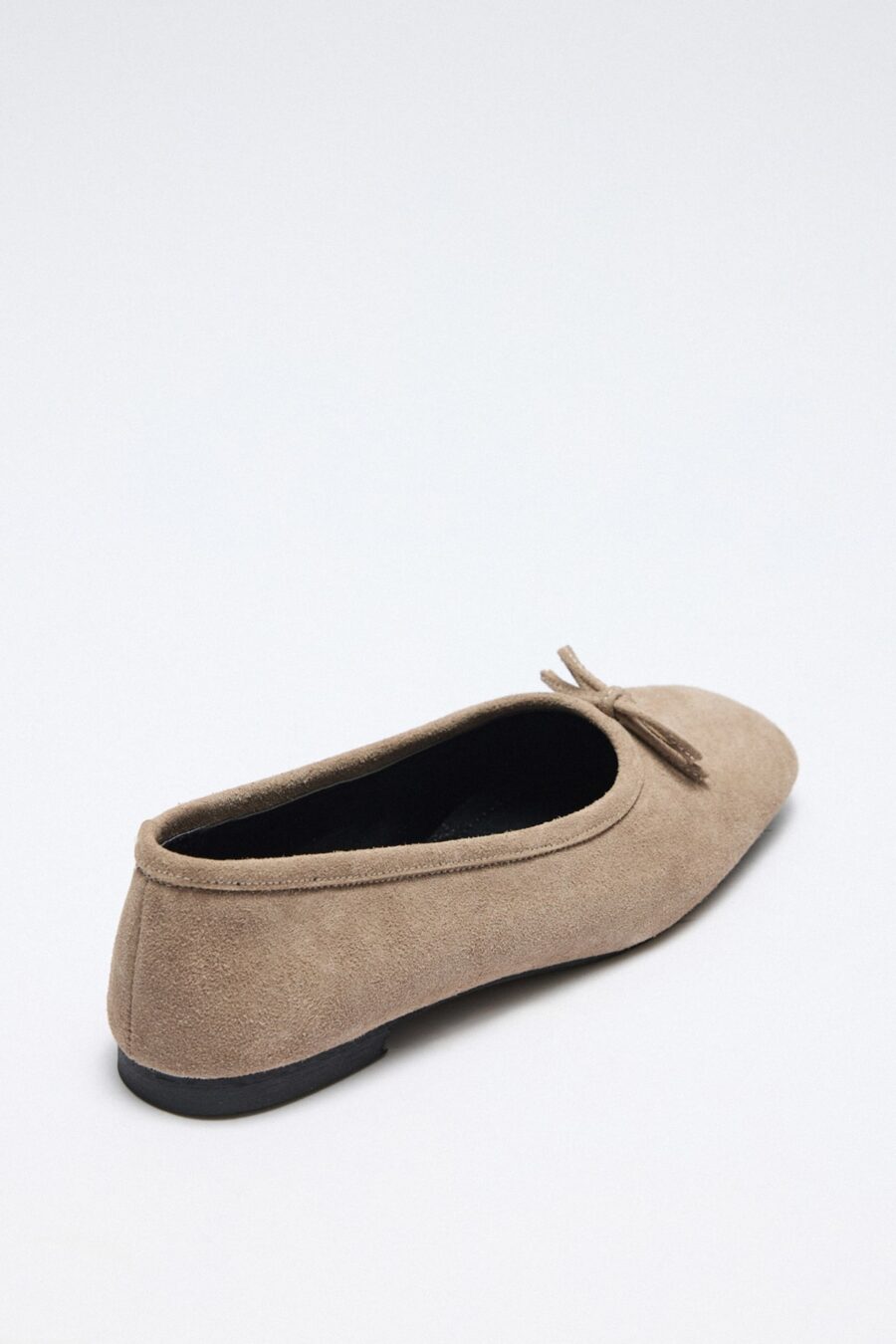 Mink suede bow flats