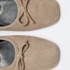 Mink suede bow flats