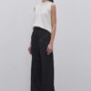 Black pleated palazzo trousers