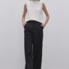 Black pleated palazzo trousers