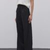 Black pleated palazzo trousers