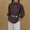 womens-brown-pleated-shirt-kanstore-2-min Brown pleated shirt