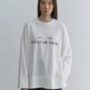 Printed thick folded sweatshirt ecru