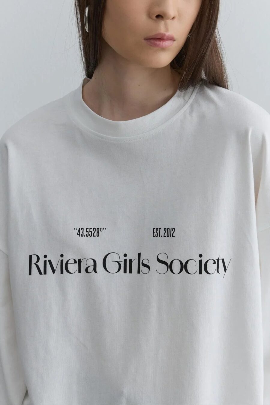 Printed thick folded sweatshirt ecru