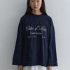 Printed thick folded sweatshirt navy