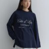 Printed thick folded sweatshirt navy