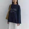 Printed thick folded sweatshirt navy